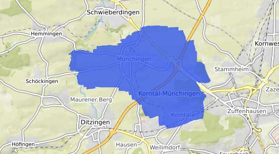 Bodenrichtwertkarte Korntal-M&uuml;nchingen